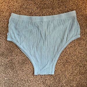 Rudy Jude Light Blue Ribbed High-Waist Bikini Panty
